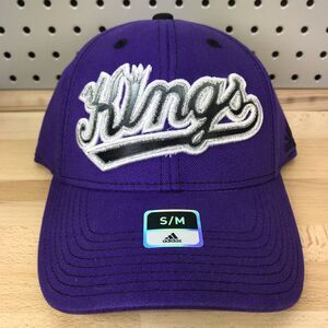 Sacramento Kings Team NBA Basketball Adidas Stretch Fit Hat S/M Purple NWT Cap